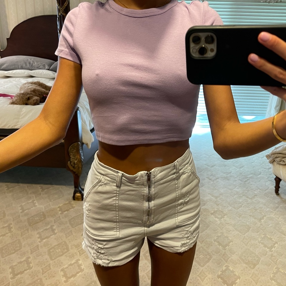 Zara Short Sleeve Crop Top